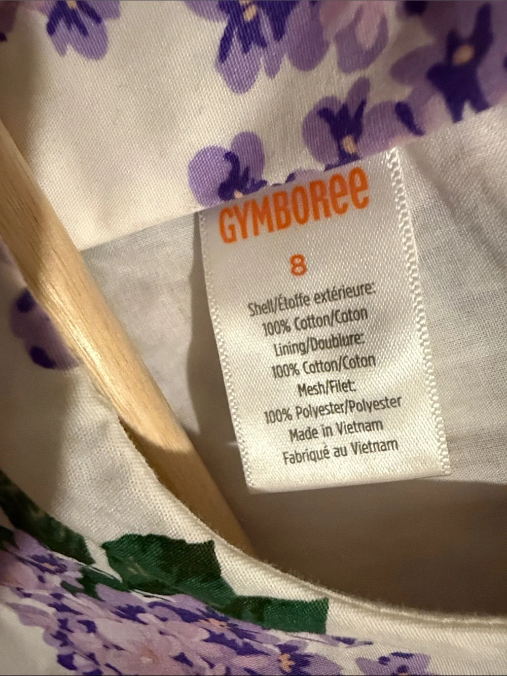 Gymboree White Dress with Lavender Floral Print